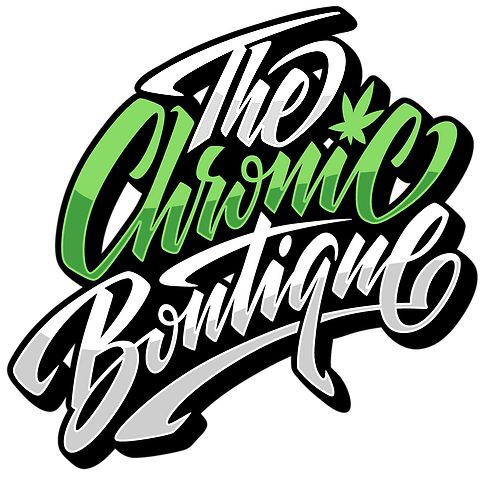the chronic boutique logo white outline